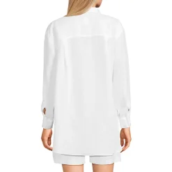 Langes Oversized Premium Reinleinen-Hemd
