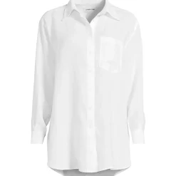 Langes Oversized Premium Reinleinen-Hemd