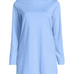 Langes Supima-Shirt mit U-Boot-Ausschnitt für Damen