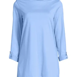 Langes Supima-Shirt mit U-Boot-Ausschnitt für Damen