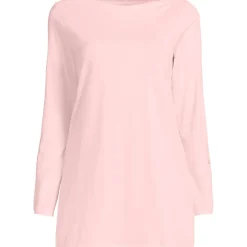 Langes Supima-Shirt mit U-Boot-Ausschnitt für Damen