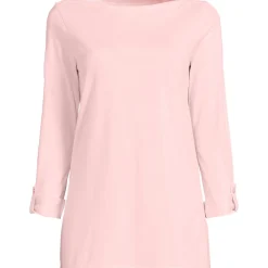 Langes Supima-Shirt mit U-Boot-Ausschnitt für Damen