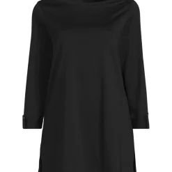 Langes Supima-Shirt mit U-Boot-Ausschnitt für Damen
