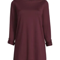 Langes Supima-Shirt mit U-Boot-Ausschnitt für Damen