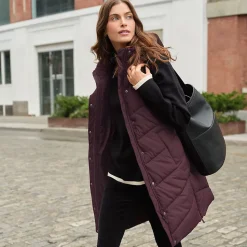 Lange Steppweste für Damen