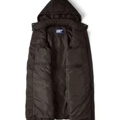 Lange Steppweste mit geraffter Taille für Damen