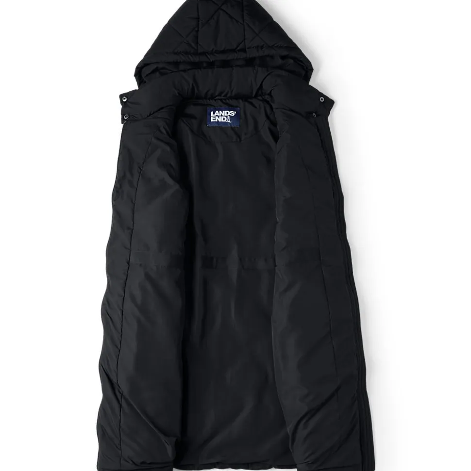 Lange Steppweste mit geraffter Taille für Damen