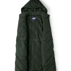 Lange Steppweste mit geraffter Taille für Damen