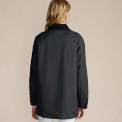 Lange Wachsjacke aus Baumwolle für Damen