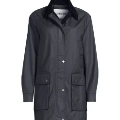 Lange Wachsjacke aus Baumwolle für Damen