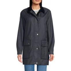 Lange Wachsjacke aus Baumwolle für Damen