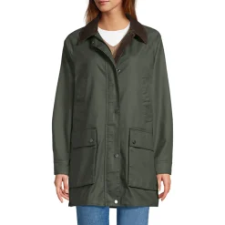 Lange Wachsjacke aus Baumwolle für Damen