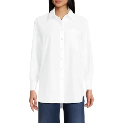 Lange weite Bügelfrei-Bluse für Damen