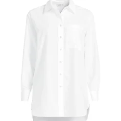 Lange weite Bügelfrei-Bluse für Damen