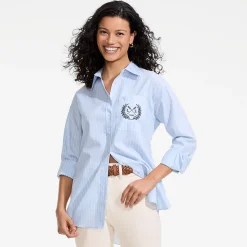 Lange weite Bügelfrei-Bluse für Damen