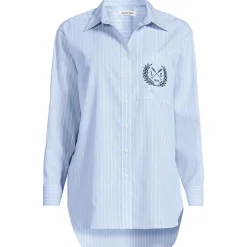 Lange weite Bügelfrei-Bluse für Damen