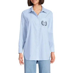 Lange weite Bügelfrei-Bluse für Damen