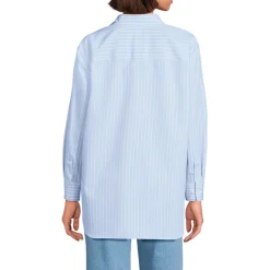 Lange weite Bügelfrei-Bluse für Damen