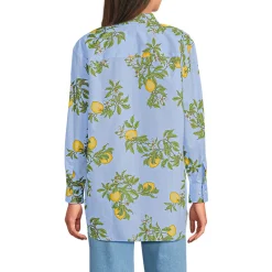 Lange weite Bügelfrei-Bluse für Damen