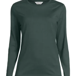 Langärmeliges Supima-Shirt mit Rundausschnitt für Damen