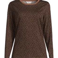 Langärmeliges Supima-Shirt mit Rundausschnitt für Damen