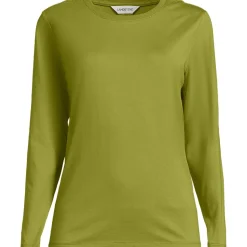 Langärmeliges Supima-Shirt mit Rundausschnitt für Damen