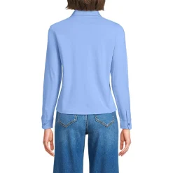 Langärmelige Supima-Jerseybluse für Damen