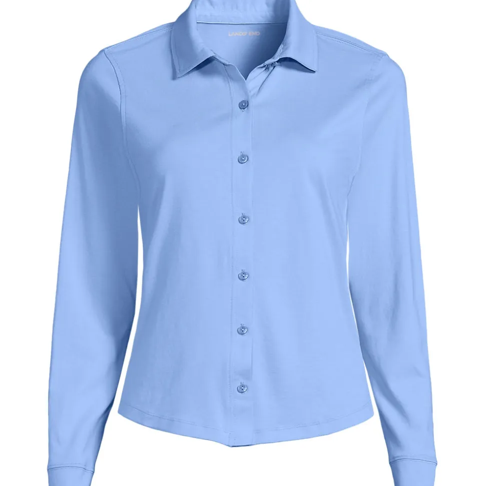 Langärmelige Supima-Jerseybluse für Damen