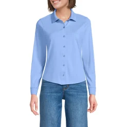 Langärmelige Supima-Jerseybluse für Damen