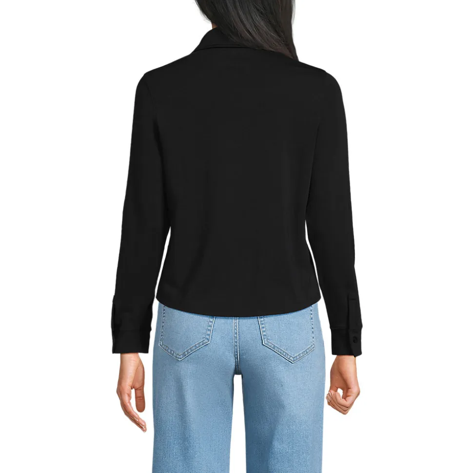 Langärmelige Supima-Jerseybluse für Damen
