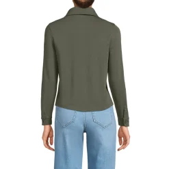 Langärmelige Supima-Jerseybluse für Damen