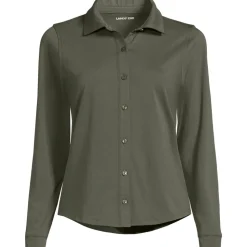 Langärmelige Supima-Jerseybluse für Damen