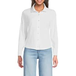 Langärmelige Supima-Jerseybluse für Damen