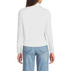 Langärmelige Supima-Jerseybluse für Damen