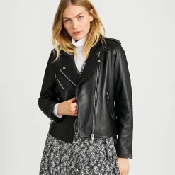Leder-Bikerjacke für Damen