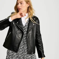 Leder-Bikerjacke für Damen