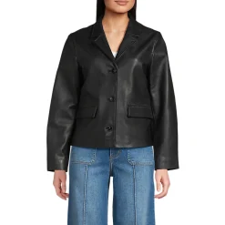 Lederjacke mit Reverskragen für Damen