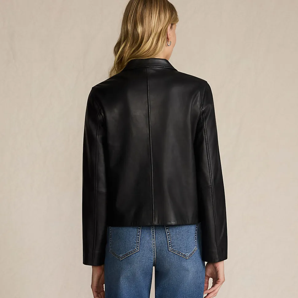 Lederjacke mit Reverskragen für Damen