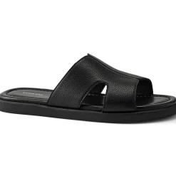 Leder-Pantoletten mit breitem Riemen