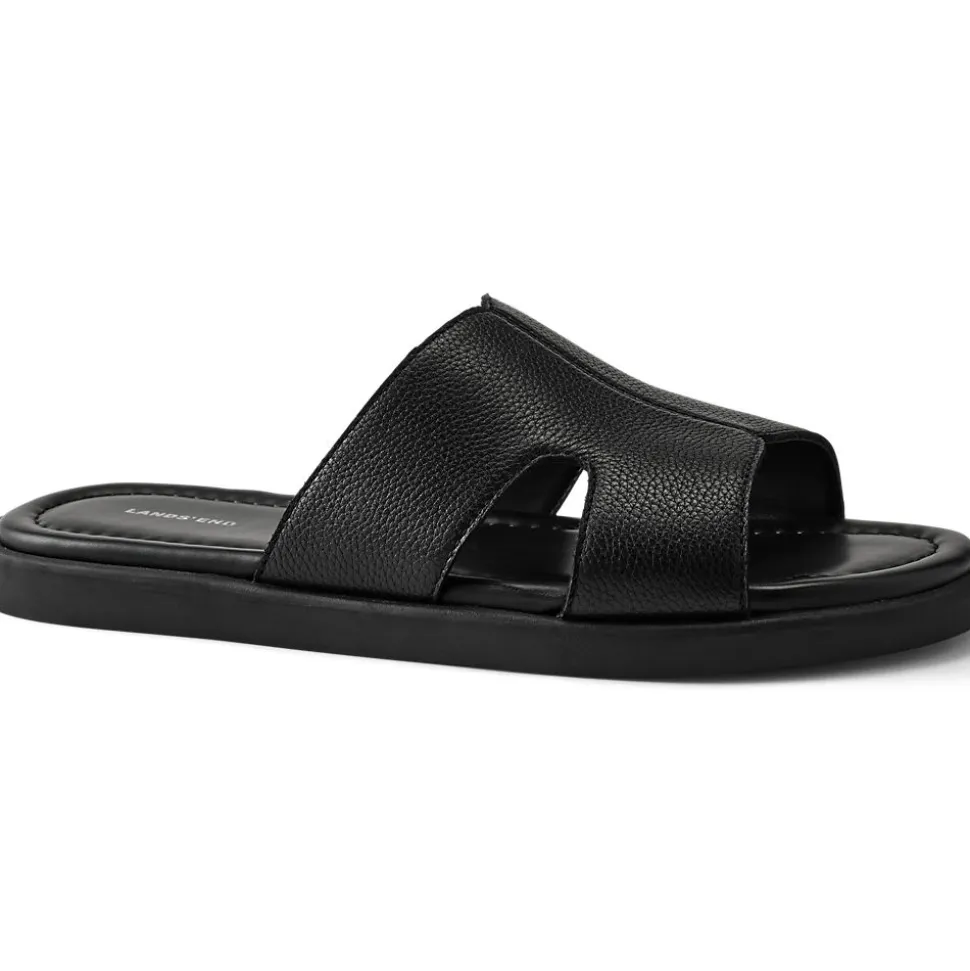 Leder-Pantoletten mit breitem Riemen