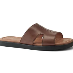 Leder-Pantoletten mit breitem Riemen