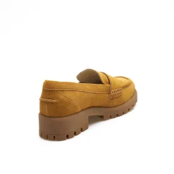 Leder-Pennyloafer mit Chunky Sohle für Damen
