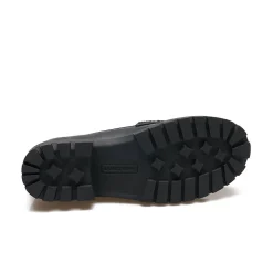Leder-Pennyloafer mit Chunky Sohle für Damen