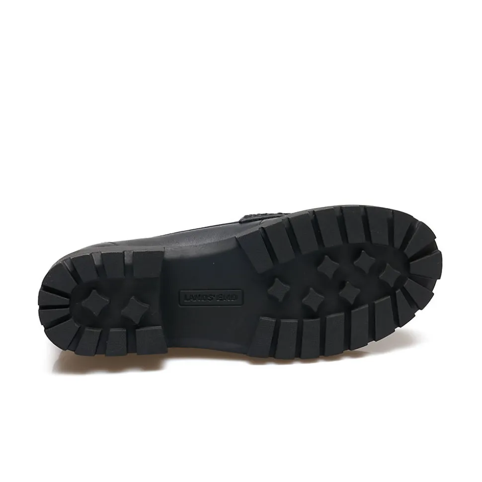 Leder-Pennyloafer mit Chunky Sohle für Damen