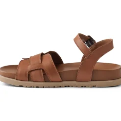 Ledersandalen mit Knöchelriemchen für Damen