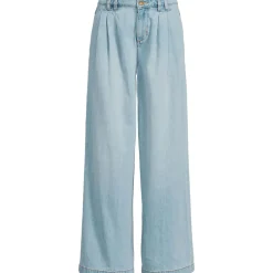 Leichte Bundfalten-Jeans mit weitem Bein für Damen