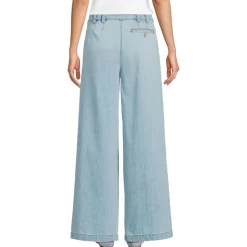 Leichte Bundfalten-Jeans mit weitem Bein für Damen