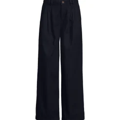 Leichte Bundfalten-Jeans mit weitem Bein für Damen