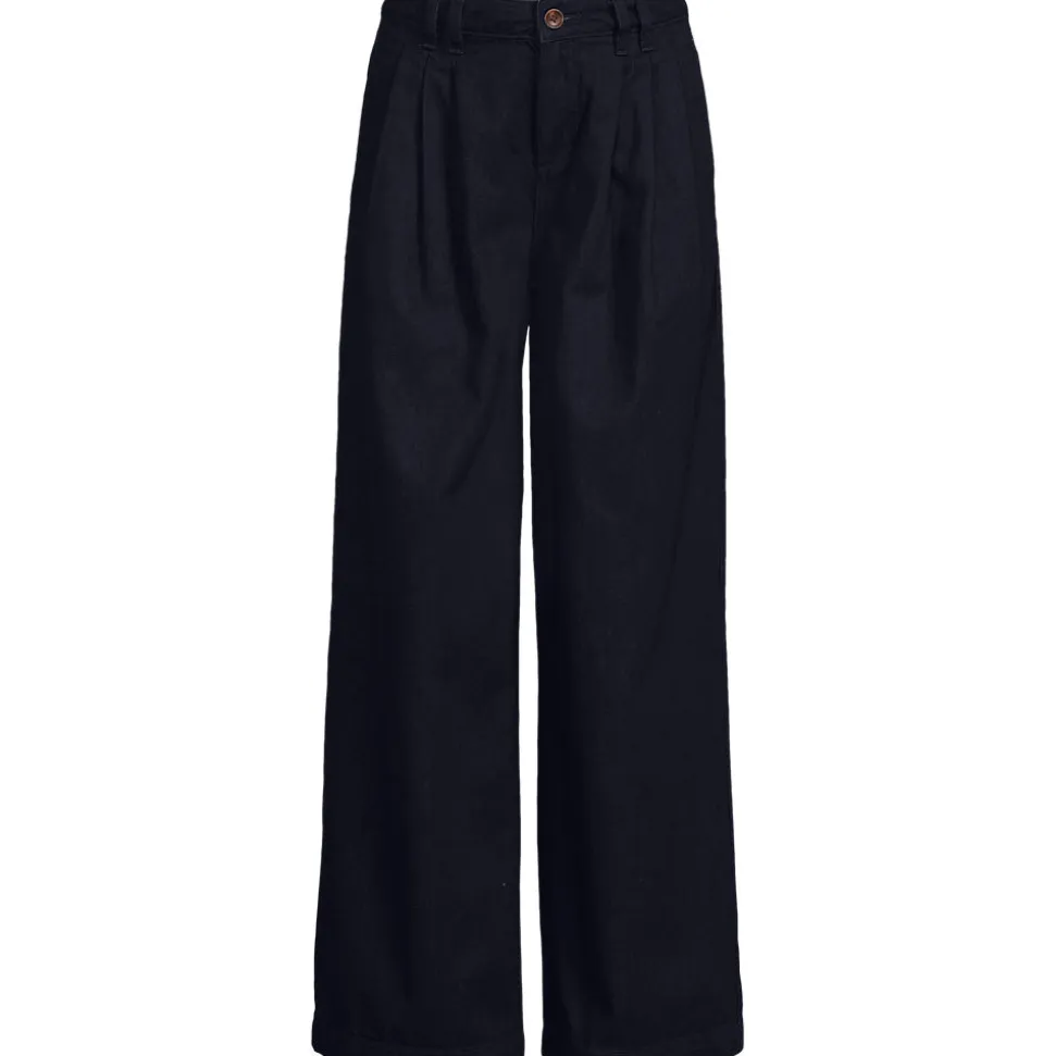 Leichte Bundfalten-Jeans mit weitem Bein für Damen