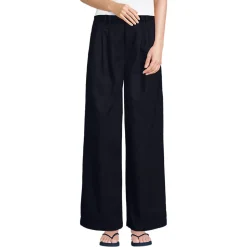 Leichte Bundfalten-Jeans mit weitem Bein für Damen